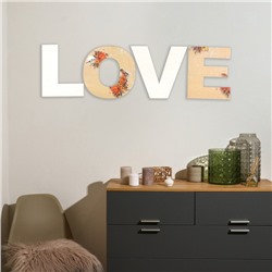 Панно буквы "LOVE" высота букв 29,5 см,набор 4 детали беж