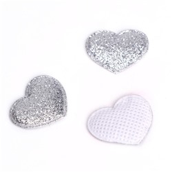 Сердечки декоративные, набор 20 шт., размер 1 шт: 2,5 × 2,2 см, цвет серебряный