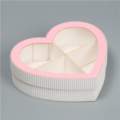 Коробка подарочная «Сердце», розовая 18 х 16.5 х 5 см