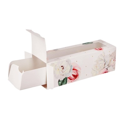 Коробка для макарун «Тебе с любовью», розы, 5.5 × 18 × 5.5 см