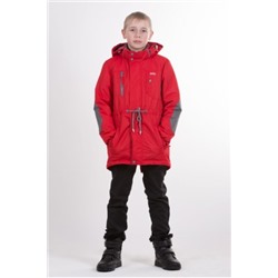 Детская куртка-парка для мальчика весна/осень КМ-002 (красный)