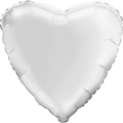 Шар фольгированный 19" сердце "Белый"