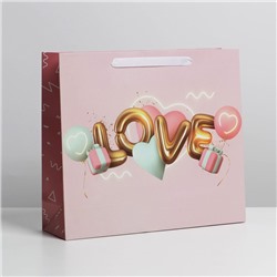 Пакет ламинированный «Любовь», M 30 × 26 × 9 см