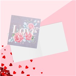 Мини-открытка Love, 7 х 7 см
