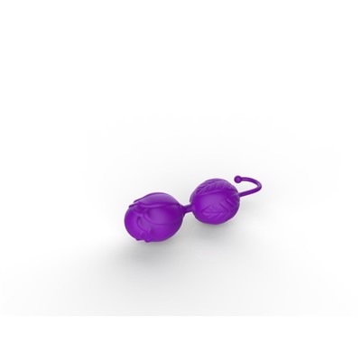 Вагинальные шарики Оки- Чпоки, смещен центр тяжести,11 х 3,2 х 3,2 см, с петлей, фиолетовый