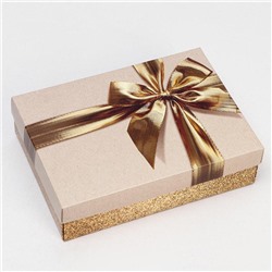 Коробка подарочная Бант золотая 21х15х5см 6895514