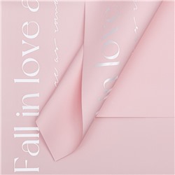 Пленка для цветов матовая, "Любовь", 58х58см, розовый