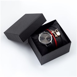 Женский подарочный набор "Аем" 2 в 1: наручные часы и браслет, d-3.5 см