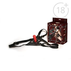 Трусики для страпона Джага- Джага, с плугом, кож.зам., черный, размер 48 - 52 1684981