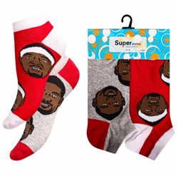 Носки мужские хлопковые укороченные " Super socks A162-3 " 2 пары серые/красные р:40-45