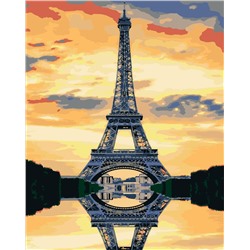 Картина по номерам "Эйфелева башня на закате" 50х40см