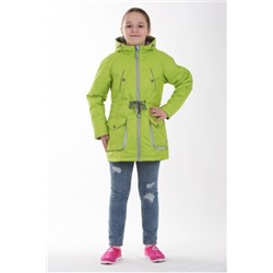 Детская куртка-парка для девочки весна/осень КМ-005 (лайм)