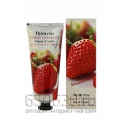 Увлажняющий крем для рук FarmStay Visible Difference Hand Cream Strawberry 100 g