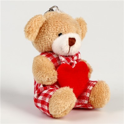 Мягкая игрушка «Медведь с сердцем» на брелоке, виды МИКС