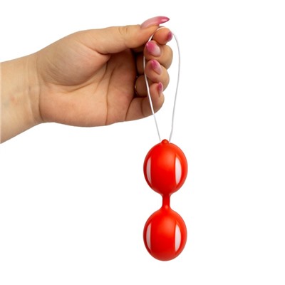 Вагинальные шарики Оки- Чпоки, смещен центр тяжести, 10 х 3,7 х 4,5 см, красный