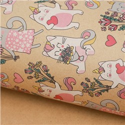 Бумага упаковочная крафтовая «Несу радость», 50 × 70 см