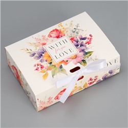 Коробка складная двухсторонняя «With love», 16.5 х 12.5 х 5 см