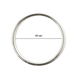 Кольцо металлическое TSW 40х3мм 20шт,  никель