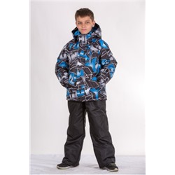 Зимний детский костюм М-180 (голубой-черный)