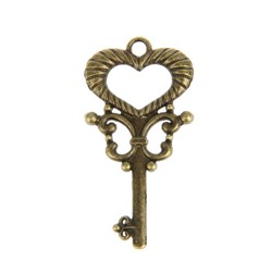 Декор металл для творчества Ключ от сердца латунь 4х2см 10шт 2268686