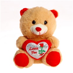 Мягкая игрушка «Мишутка с сердцем», цвет красный