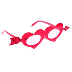 Карнавальные очки «Сердечки», цвет красный