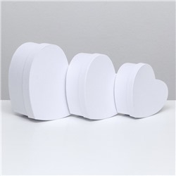Набор коробок 3в1 сердца "Белый" 22х20х9,5 см