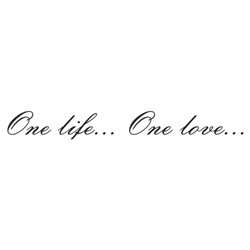 Наклейка "One life...One love...", черная, плоттер, 400 х 55 х 1 мм