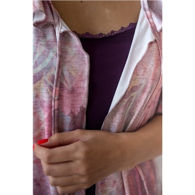 Комплект женский из пеньюара и сорочки из вискозы Бьянка сливовый, розовый