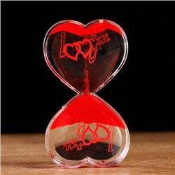 Гелевые часы "Я тебя люблю", 7.5 х 13 см, красный