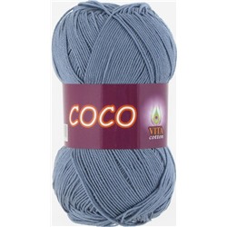 Coco 4331 100%мерсеризованный хлопок 50г/240м (Индия),  потертая джинса