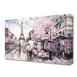Картина на холсте "Любовь в Париже" 60*100 см