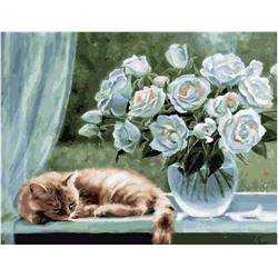 Картина по номерам PK 79011 Белые розы (Воробьева Ольга) 40х50см