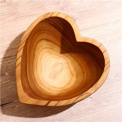 Салатник "Сердце" 20х20х9 см, тиковое дерево