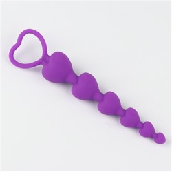 Анальные шарики Оки- Чпоки, Soft touch silicone, d= 11-32 мм, h= 140 мм, фиолетовый