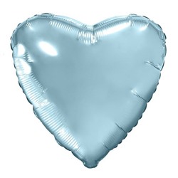 Шар фольгированный 19" сердце "Нежно-голубой"