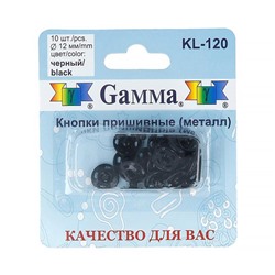 Кнопки пришивные Гамма d 12мм 10шт KL-120 черный