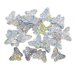 Пайетки бабочки 18х23мм Астра 10г 50112 серебро голограмма 7700479