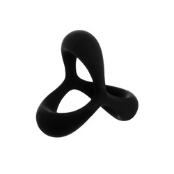 Эрекционное кольцо Оки- Чпоки, пролонгатор, без вибрации, Soft силикон, 3,5 см, черный