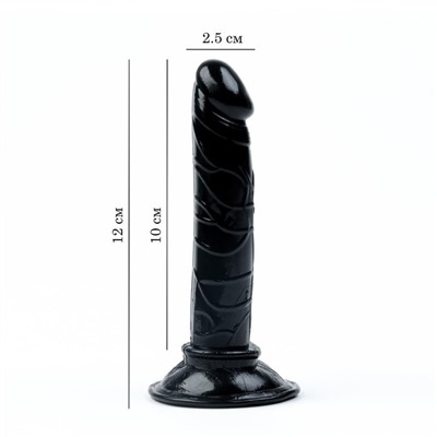 Фаллоимитатор реалистик Оки- чпоки, на присоске, анальный, гелевый, 12 х 2,5 см, черный