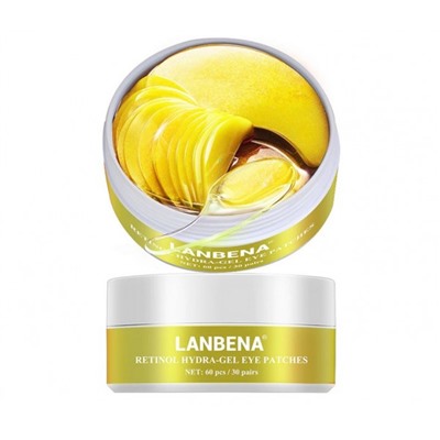 Lanbena Retinol Hydra-Gel Eye Patches Гидрогелевые патчи для глаз с коллоидным золотом и ретинолом, 60 шт