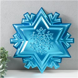 Фигурка «Снежинка» малая голубой металлик, половинка, 38х36 см