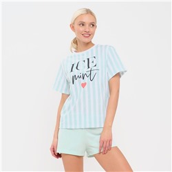 Пижама женская (футболка и шорты) KAFTAN "Ice mint" р. 40-42