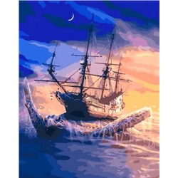 Картина по номерам "Черепаха и корабль" 50х40см