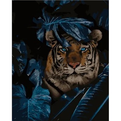 Картина по номерам "Тигр в траве" 50х40см