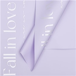 Пленка для цветов матовая, "Любовь", 58х58см, фиолетовый