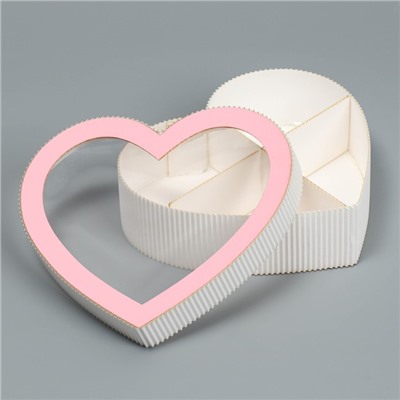 Коробка подарочная «Сердце», розовая 18 х 16.5 х 5 см