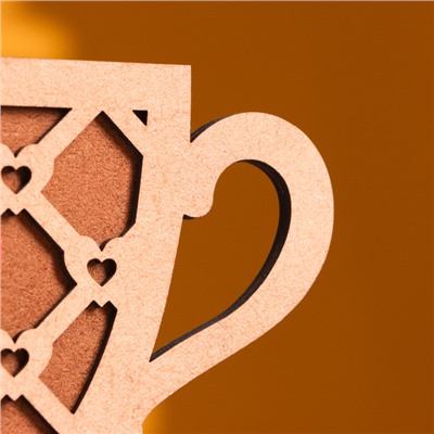 Кашпо деревянное 18.3×8.1×11 см уникальное "Чашечка чая, с сердцем", морёный