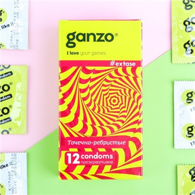 Презервативы «Ganzo» Extase, ребристые, 12 шт.