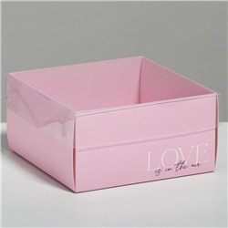 Коробка под бенто-торт с PVC крышкой «Love», 12 х 6 х 11,5 см